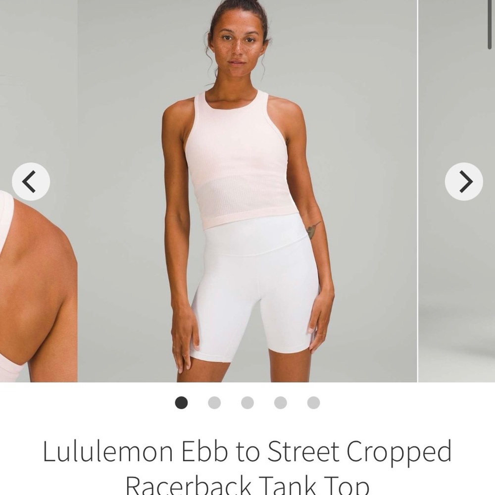 Lululemon ebb to street cropped high neck pink Tank Top - STRAWBERRY MILKSHAKE